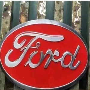 Ford Red and Silver Logo Badge